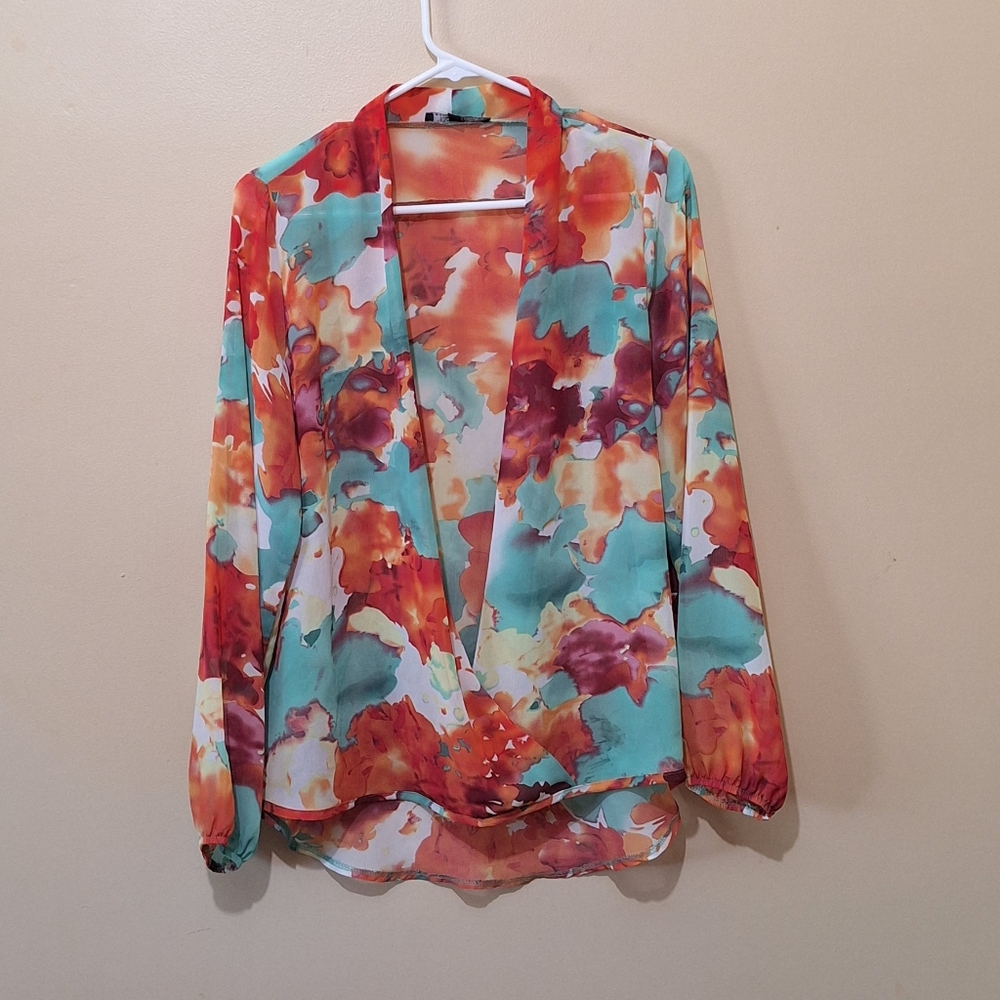 Robin Artisan Signature Sheer Watercolour Blouse